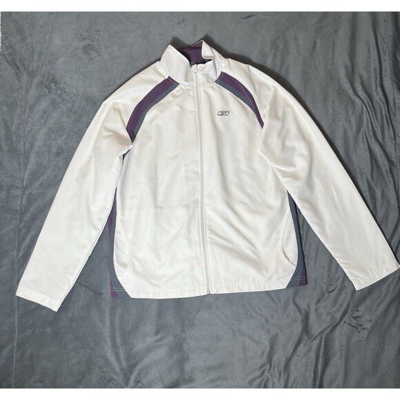 Rbk Jacket Women Large White Outdoors Transitional Easy Everyday Boatride Lounge - Picture 4 of 14